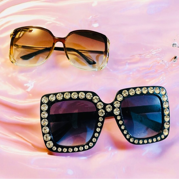 torrid Accessories - Torrid Black and Gold Rhinestone Sunglasses